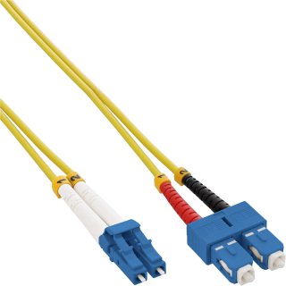 Cablu fibra optica Duplex Singlemode LC-SC LSOH OS2 10m, InLine IL88656E
