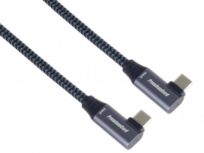 Cablu USB 3.2 Gen2x2 type C 100W unghi/unghi brodat 1m, ku31cj1