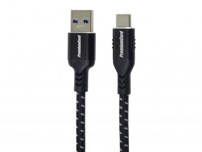 Cablu USB 3.2-A la USB type C T-T 1m brodat Negru, ku31cx1