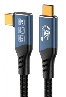 Cablu USB 4 type C 16K60Hz/4K120hz 240W drept/unghi 90 grade 1m, ku4cb10