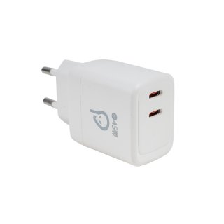 Incarcator priza 2 x USB type C 45W Alb, Spacer SPAR-TYPECQ-03