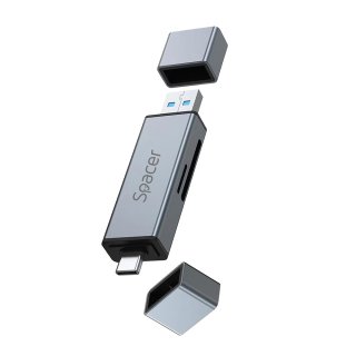 Cititor de carduri USB type C + USB-A la SD/micro SD, Spacer SPCR-TYPEC-USB-01