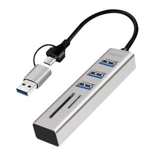 HUB USB 3.2 type C/USB-A la 3 x USB-A + SD/microSD, Logilink UA0445