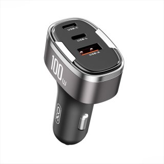 Incarcator auto USB-A + USB type C + Lightning 100W, XO CC61