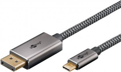 Cablu USB type C la Displayport 4K60Hz T-T 2m brodat, Goobay G75708