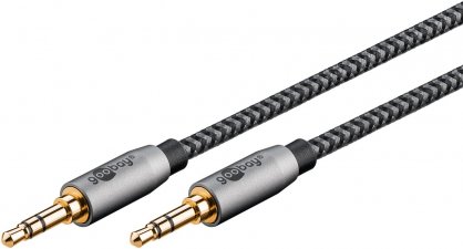 Cablu audio jack stereo 3.5mm T-T 0.5m brodat, Goobay Plus G65272