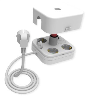 Prelungitor Schuko cu 4 prize Switch ON/OFF 1.5m + carcasa Alb, Value 19.99.0973