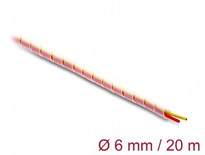 Organizator cabluri spiralat 6mm x 20m Transparent, Delock 19013