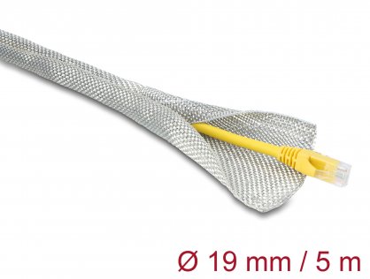 Plasa cu auto-inchidere pentru organizare cabluri 5mx19mm ecranare EMC, Delock 20994