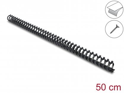 Canal cablu cu adeziv/prindere surub 25x26mm 0.5m Negru, Delock 22075