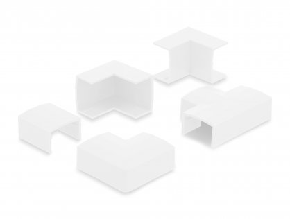 Set 5 buc conector pentru canal cablu 24x14mm Alb, Delock 22092