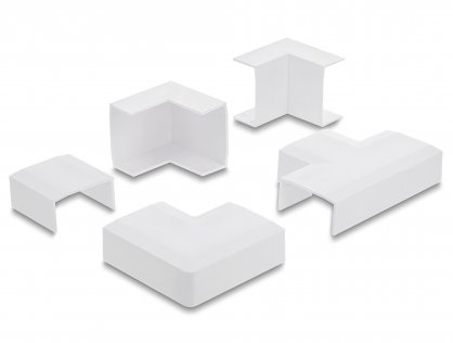 Set 5 buc conector pentru canal cablu 40x19mm Alb, Delock 22094