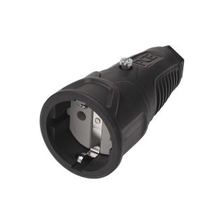 Stecher de alimentare Schuko mama 16A max. 2,5 mm, SCHU-FC230/16-SW