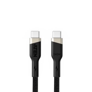 Cablu USB 2.0 type C la USB type C 240W E-Marker 1m brodat Negru, ATEN 2L-3101P240