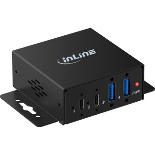 HUB industrial cu 2 x USB-A 3.2 + 2 x USB type C, InLine IL35396H