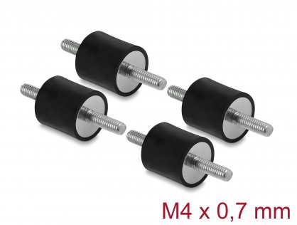 Set 4 buc amortizor vibratii M4x0.7mm/15x15mm, Delock 60799