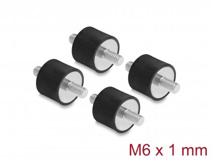 Set 4 buc amortizor vibratii M6x1mm/20x15mm, Delock 60814