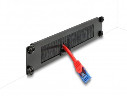 Panou cu perii pentru cabinet 10" 1U Negru, Delock 66287