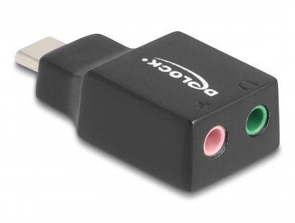 Placa de sunet USB type C la 2 x jack stereo 3.5mm, Delock 67128