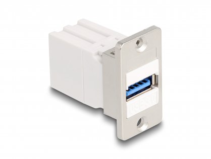 Modul montare panou USB-A 5 Gbps la USB-A M-M Alb, Delock 67165