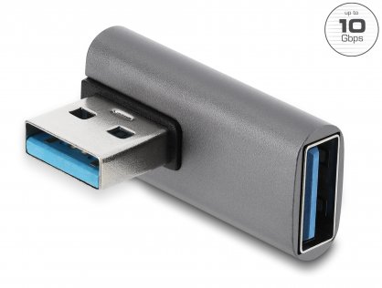 Adaptor USB-A 10 Gbps 60W unghi 90 grade T-M Aluminiu, Delock 67429