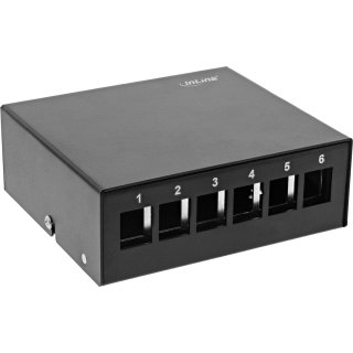Carcasa keystone 6 x RJ45 metal Negru, Inline IL76266S