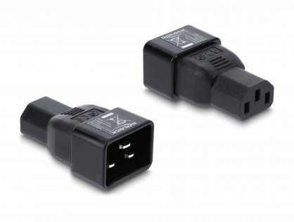 Adaptor alimentare IEC 60320 C20 la C13 10A Negru, Delock 80657