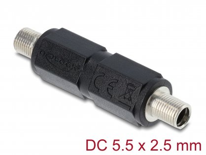 Adaptor cu filet DC 5.5 x 2.5 mm M-M, Delock 90940