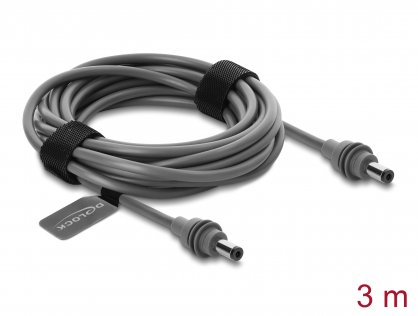 Cablu DC 5.5 x 2.1 mm 100W T-T compatibil cu Starlink Mini 3m Gri, Delock 91824