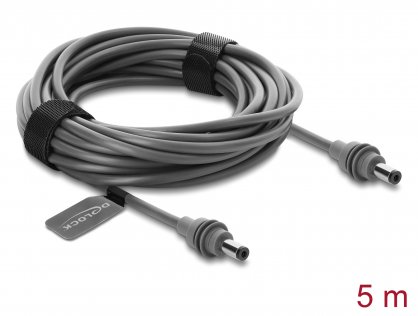 Cablu DC 5.5 x 2.1 mm 100W T-T compatibil cu Starlink Mini 5m Gri, Delock 91825