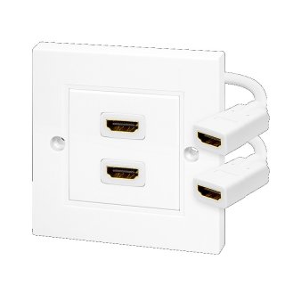 Priza de perete 2 porturi HDMI 4K30Hz Alb, LogiLink AH0015