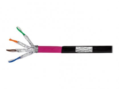 Rola 100m cablu de retea RJ45 exterior/Rezistent la intemperii Cat.7 LSOH Negru, Logilink CPV0082