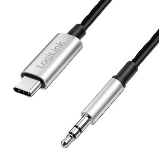 Cablu audio USB type C la jack stereo 3.5mm DAC 1m Negru, Logilink CUA0150