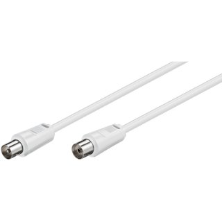 Cablu antena coaxial T-M 2.5m Alb, Goobay G11511