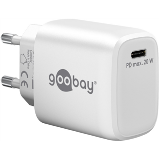 Incarcator priza 1 x USB-C PD GaN 20W Alb, Goobay G65406