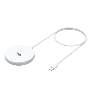 Incarcator magnetic wireless la USB type C Qi2 15W Alb, MAWC-300