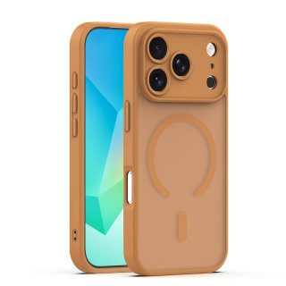 Husa pentru iPhone 17 Pro Max/iPhone 18 Pro Max compatibil MagSafe PC/TPU Brown, TFO Mag Matt