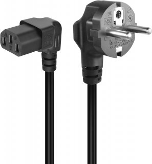 Cablu de alimentare PC Shuko la IEC C13 unghi 90 grade jos 2m Negru, kpsp2z