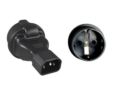 Adaptor IEC C14 la Schuko mama 230V, max. 10A, kpsr-05