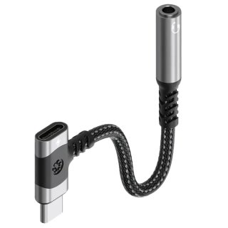 Adaptor audio USB type C la jack 3.5mm DAC T-M + alimentare USB-C brodat 12cm, ku31zvuk05