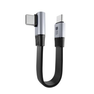 Cablu USB4 type C flat 8K60Hz 240W drept/unghi T-T 0.13m Negru, ku4fa4