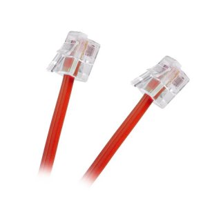 Cablu telefon RJ11 2m Rosu, TEL0033B-2