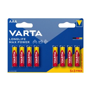 Set 8 buc baterie AAA/R3 Longlife Max power, Varta