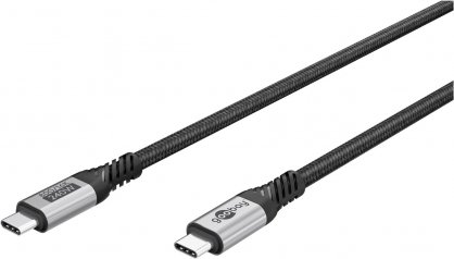 Cablu USB type C 240W 5A 80Gbits 16K60Hz/4K120Hz 1.5m brodat Negru, Goobay G74776